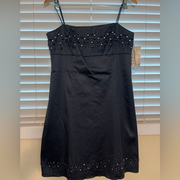Dresses & Skirts - Elegant Navy Blue Beaded Dress OLEG CASSINI size 14 NTG